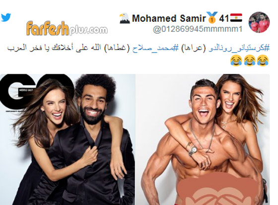 بعد ضجة محمد صلاح والعارضة البرازيلية.. مغردون يقارنون صورها مع رونالدو صورة رقم 1